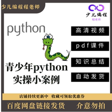Python小学初中少儿编程36节人工智能与小案例实战视频教程网课