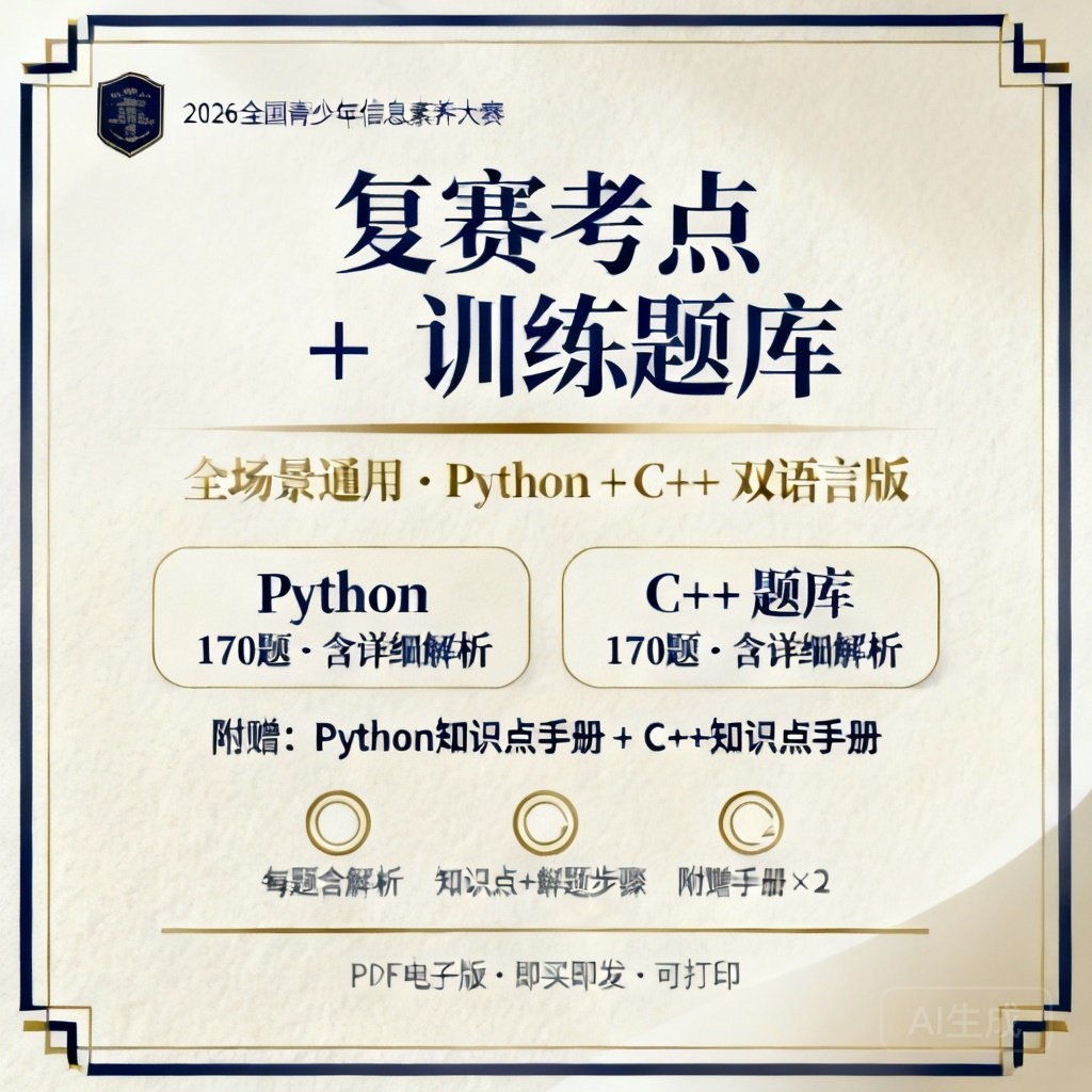 2026信息素养大赛复赛·Python与C++全场景多龄段手册+模拟实战卷