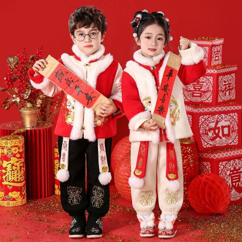汉服女童拜年服男童中国