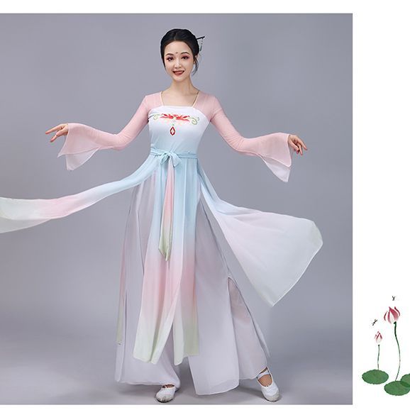 古典舞蹈服女飘逸渐变色