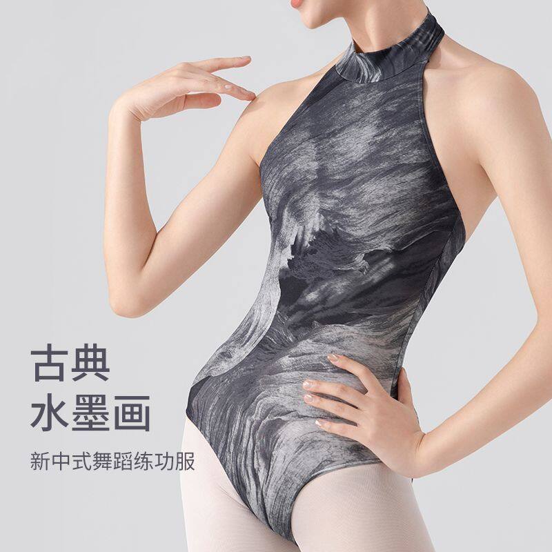 挂脖连体衣芭蕾舞练功背