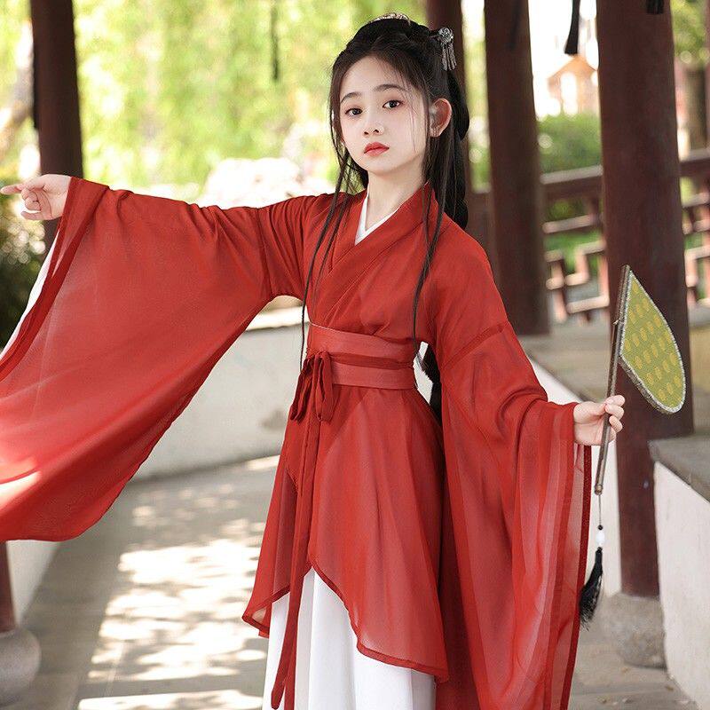 魏晋风南北朝红色汉服儿
