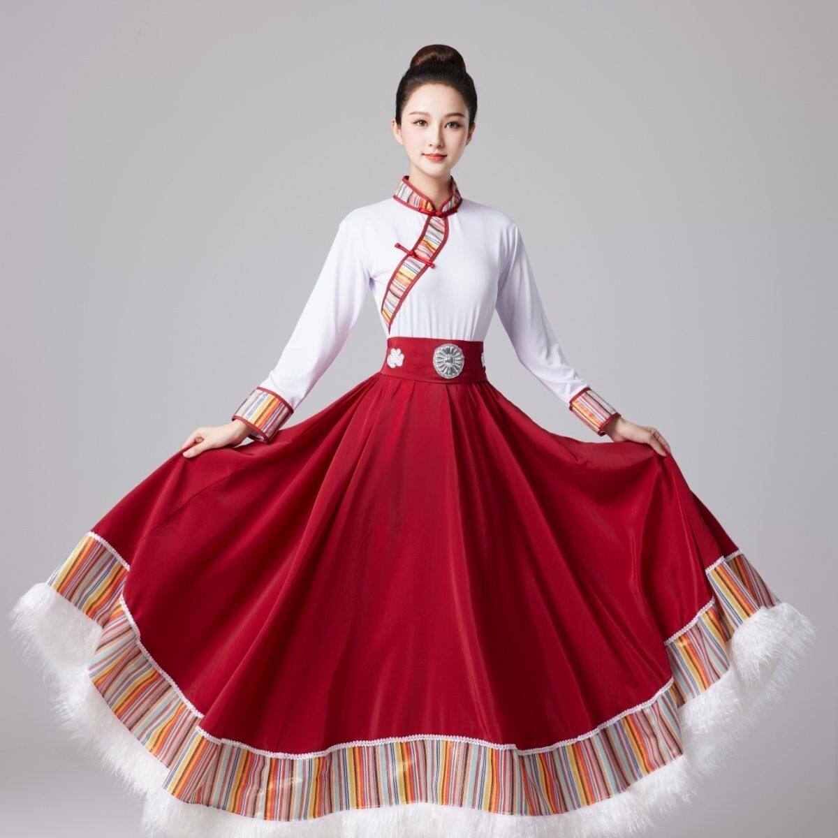 新款藏族演出服装女艺考