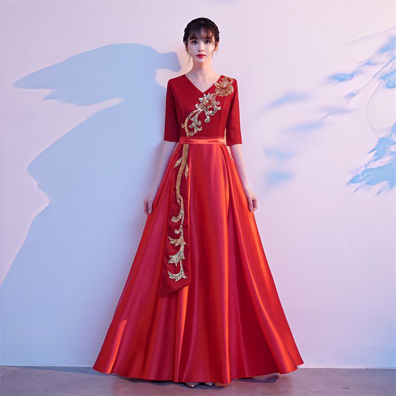 新款大合唱团女长裙成人