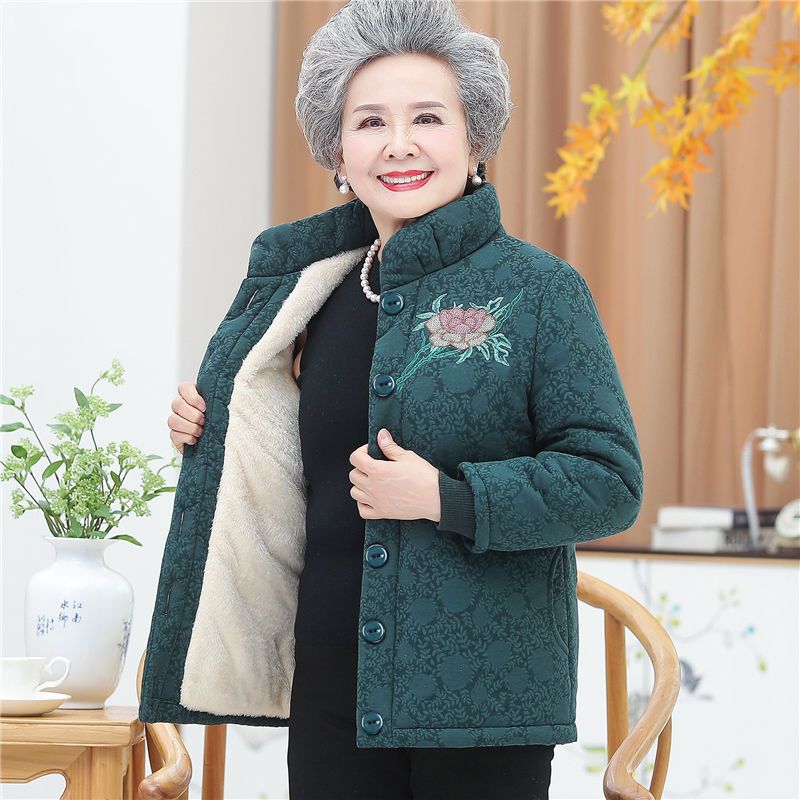 奶奶冬装加厚短外套棉袄中老年人女冬季妈妈装老太太带帽子棉衣服