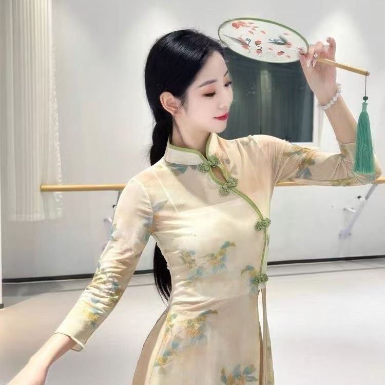 新款旗袍身韵舞蹈服女弹