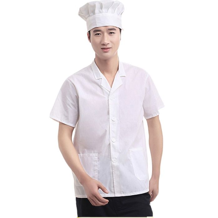 厨师服短袖夏的确良薄款