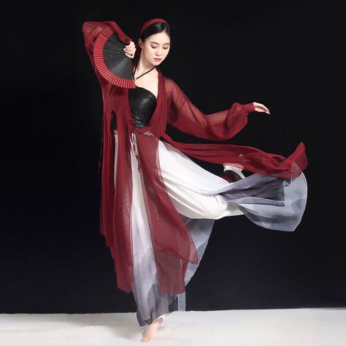 古风古典舞渐变舞蹈服身