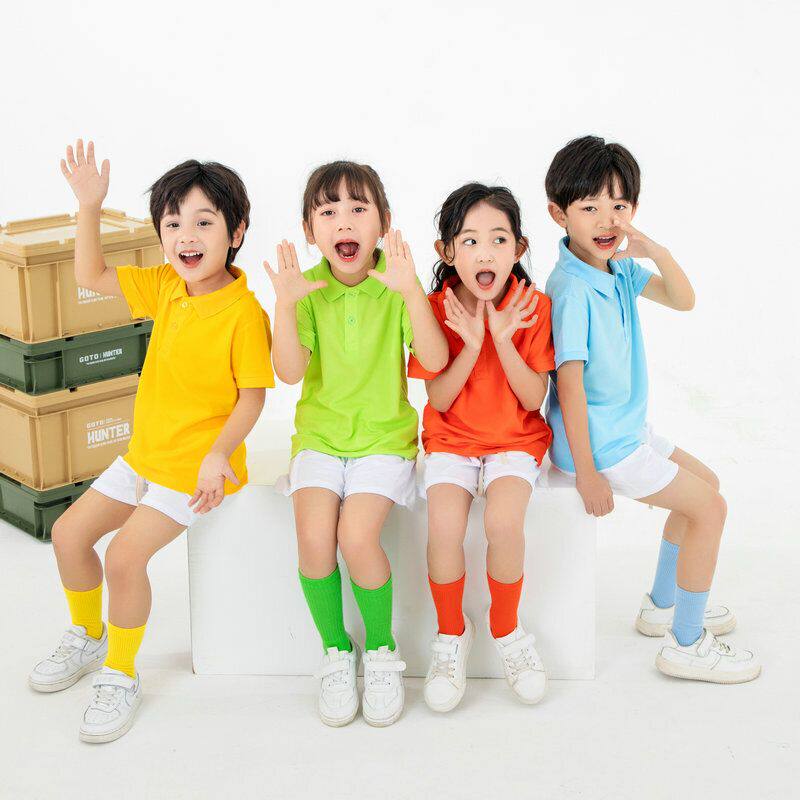 儿童彩色短袖polo衫幼儿