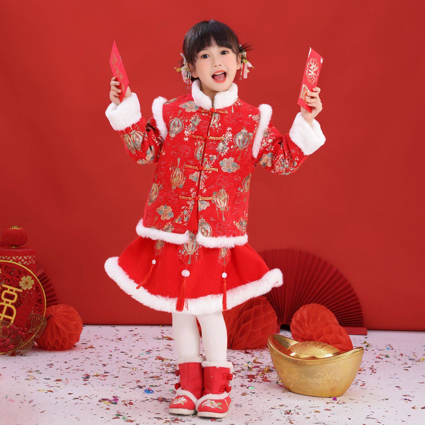 男童拜年服女童喜庆汉服