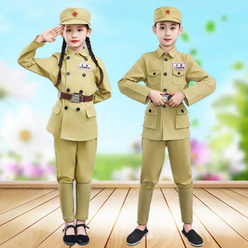 新款儿童志愿军演出服抗