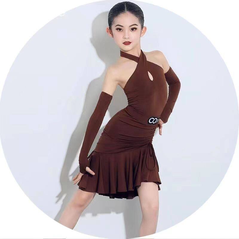 拉丁舞练功服女童比赛服