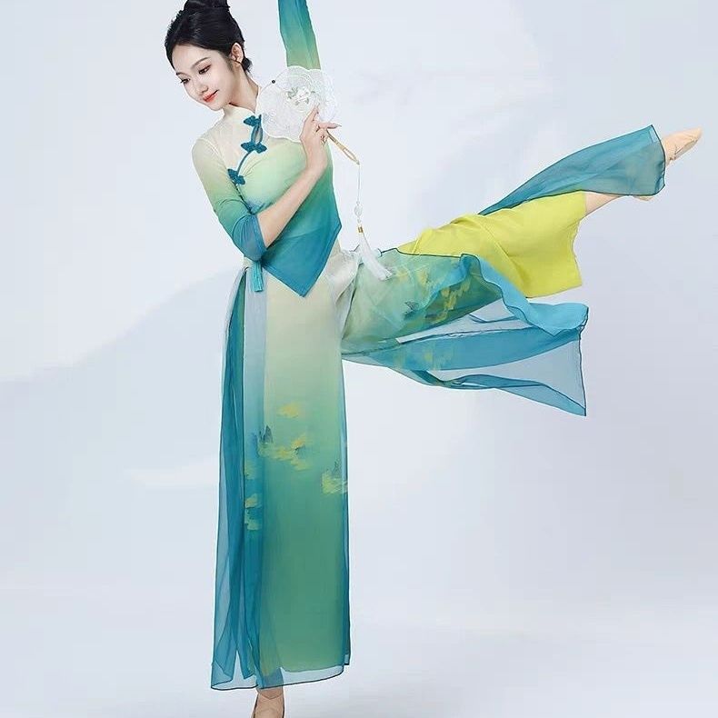 舞主角旗袍领舞蹈服女飘