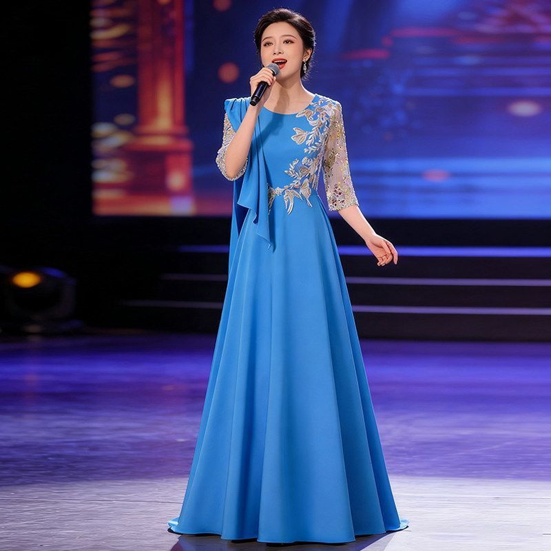 大合唱演出服长裙女新款