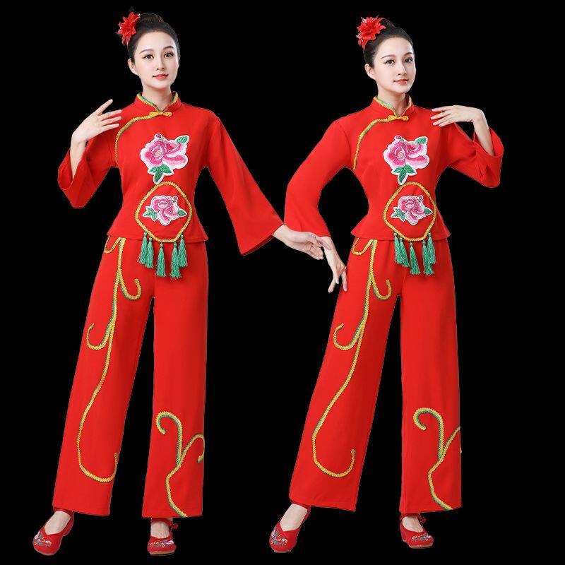 红色喜庆秧歌服打鼓服广
