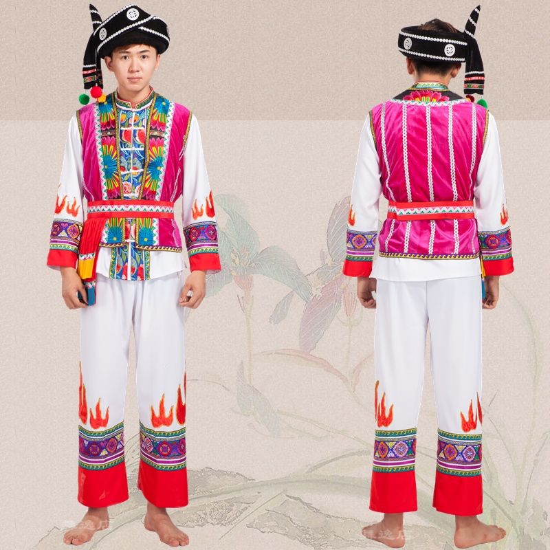 云南绣花彝族衣服男装旅