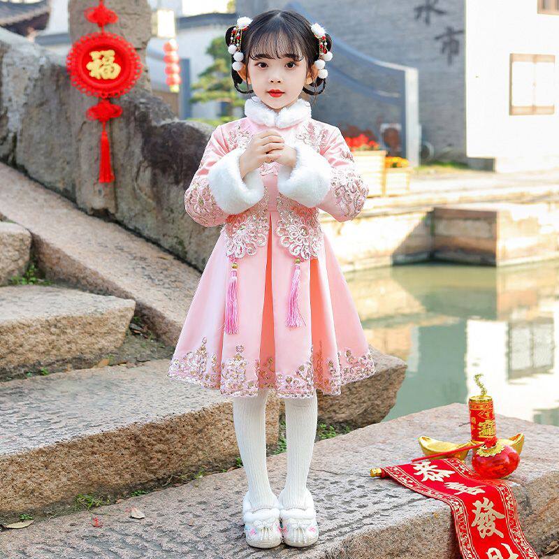 汉服女童冬装连衣裙唐装