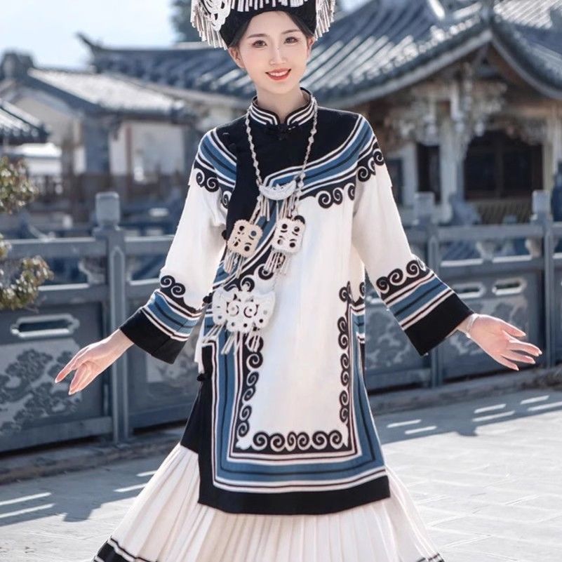 彝族服饰少数民装棉麻套