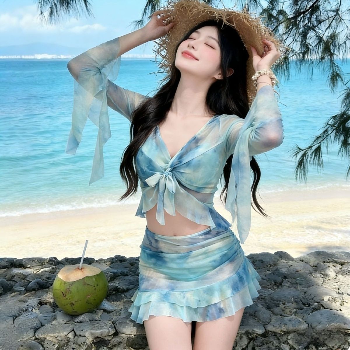 仙女风分体泳衣女比基尼