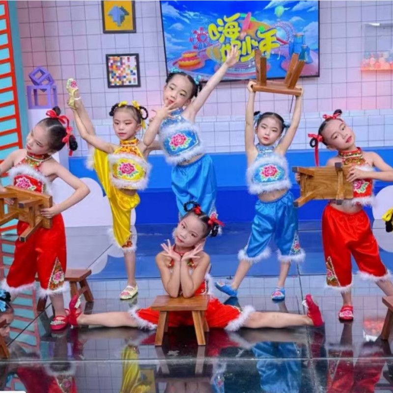 儿童喜庆秧歌服中国梦娃