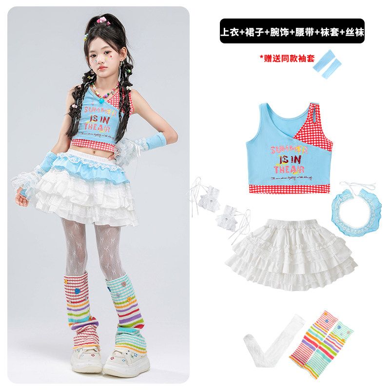女童爵士舞服装多巴胺露