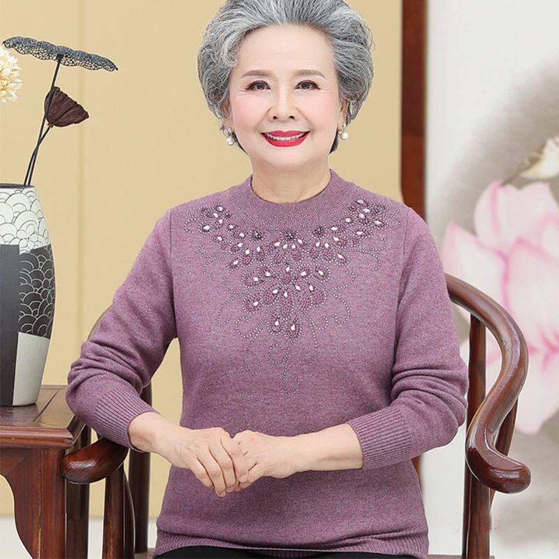 奶奶装秋冬装针织衫时尚