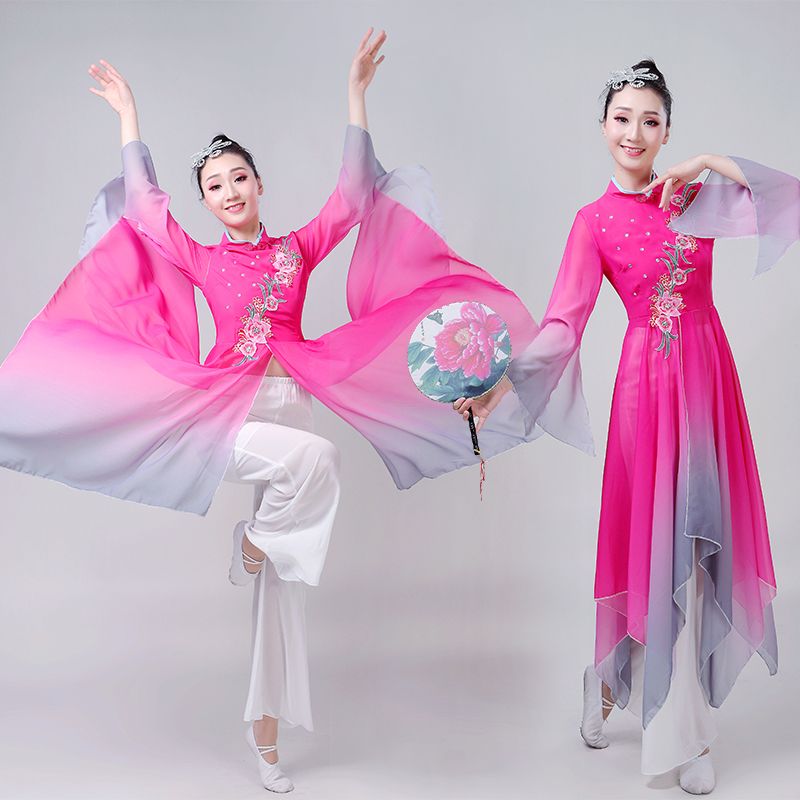 渐变色舞蹈服古典舞演出