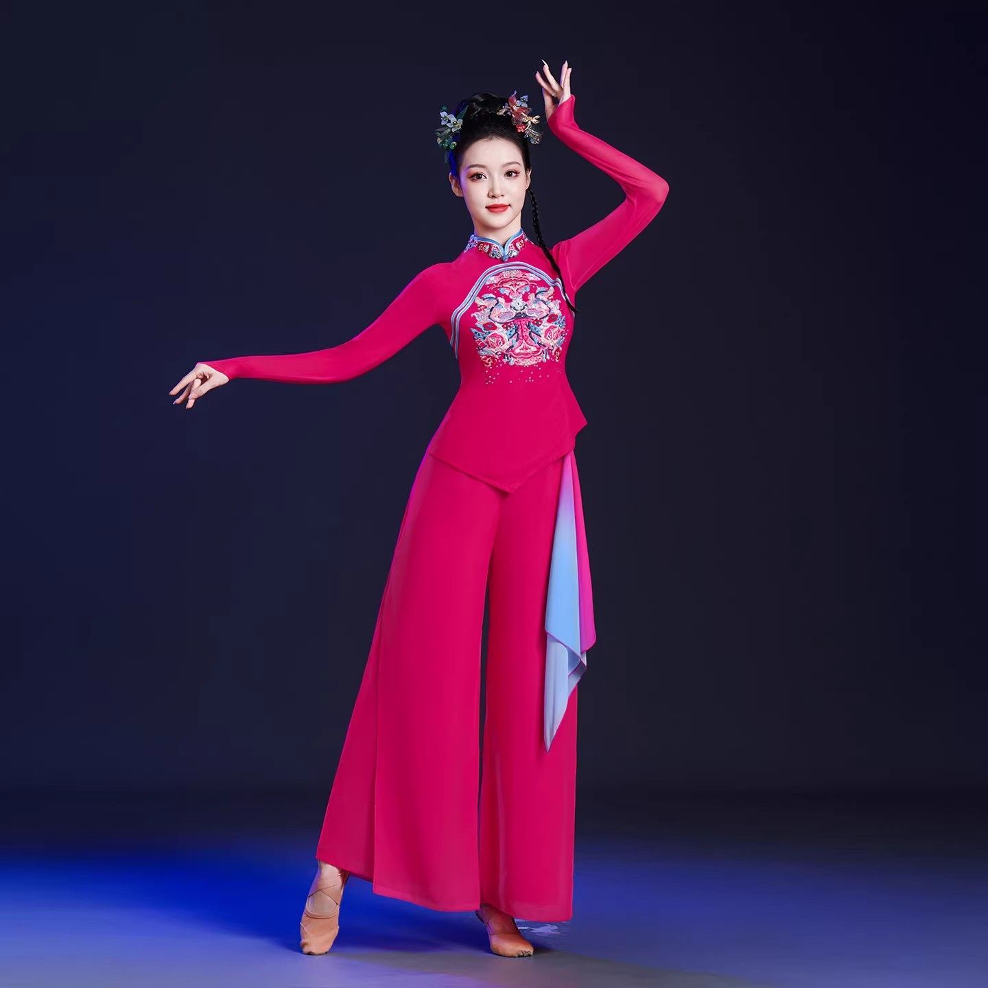 陕北秧歌服红色舞蹈服喜