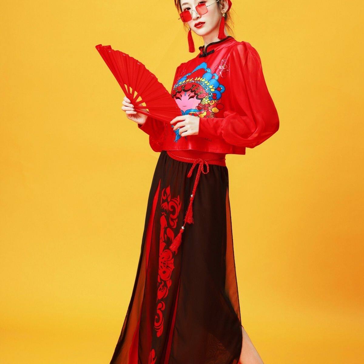 新款成人打鼓服女腰鼓盘