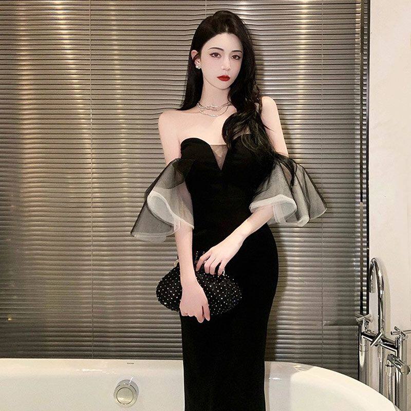赫本风晚礼服裙女气质轻