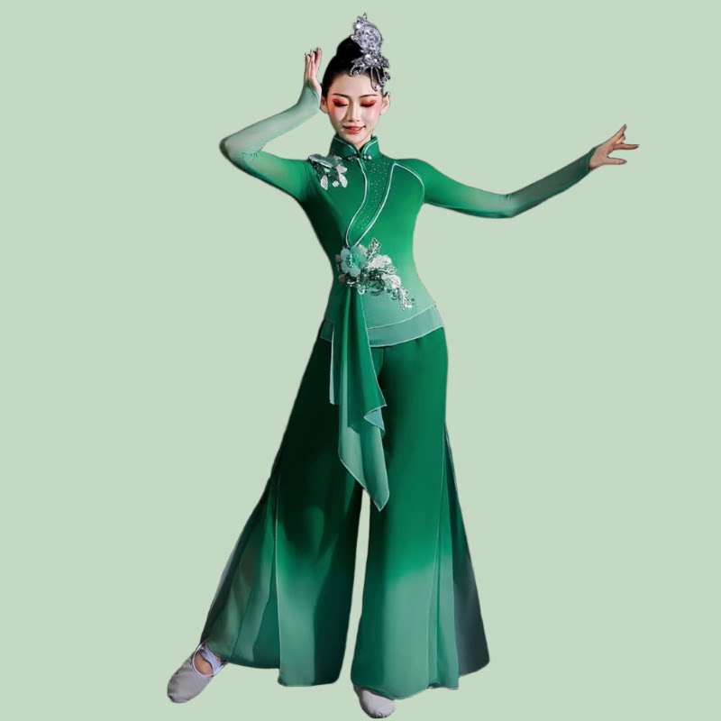 2026新款胶州秧歌服绿色