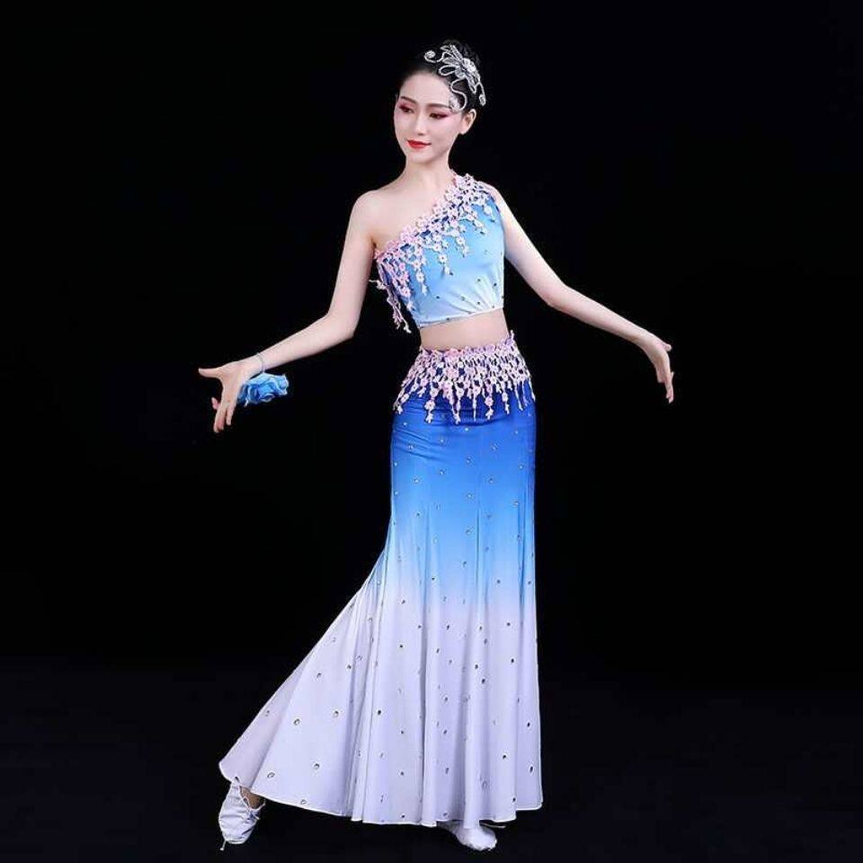 新款傣族舞蹈服女包臀弹