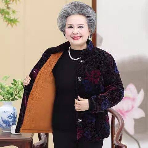 老年人棉衣女奶奶冬装外