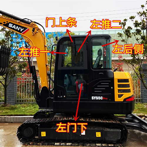 三一55Pro 60pro挖掘机前后前下后侧左右推拉门上下挡风钢化玻璃