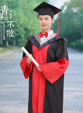 博士服毕业服文科理科领结垂布博士帽大学研究生学位服工科学士服