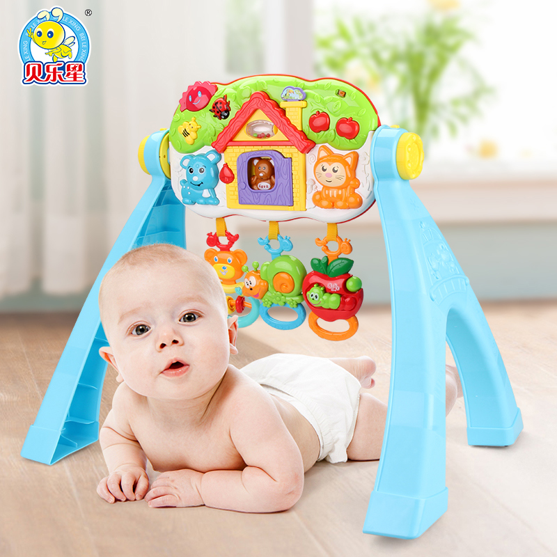 贝乐星婴幼儿新生宝宝锻炼游戏动物启蒙健身架早教玩具音乐灯光在类目 玩具/童车/益智/积木/模型, 幼儿爬行/学步/健身, 婴儿健身器中 - 来自Buy2taobao.com提供专业的淘宝代购服务