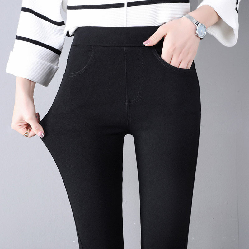 打底裤女外穿春秋款2020年新款黑色高腰显瘦百搭弹力紧身小脚裤子