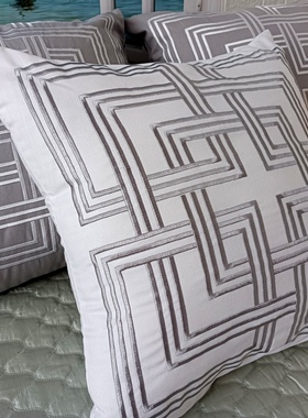 外贸全棉刺绣花靠垫抱枕套45 50X50 65X65沙发卧室办公创意民