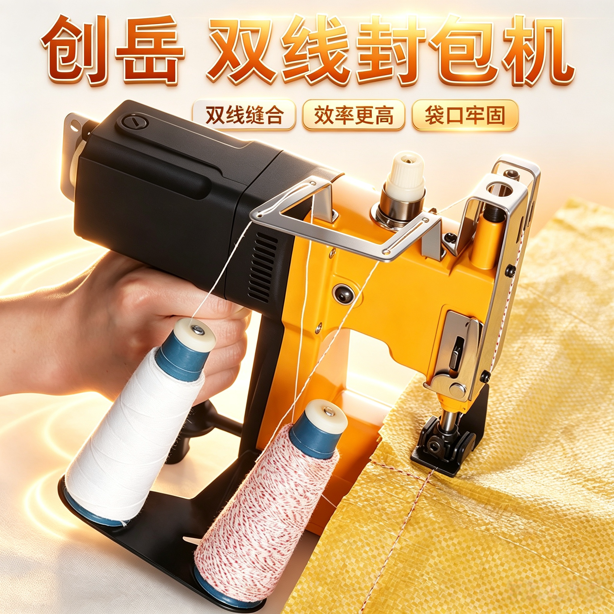 创岳手提式双线封包机