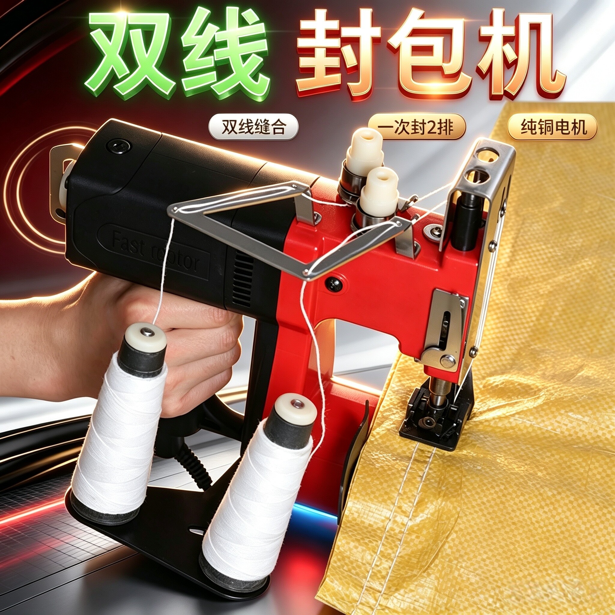 双牛牌双针双线封包机