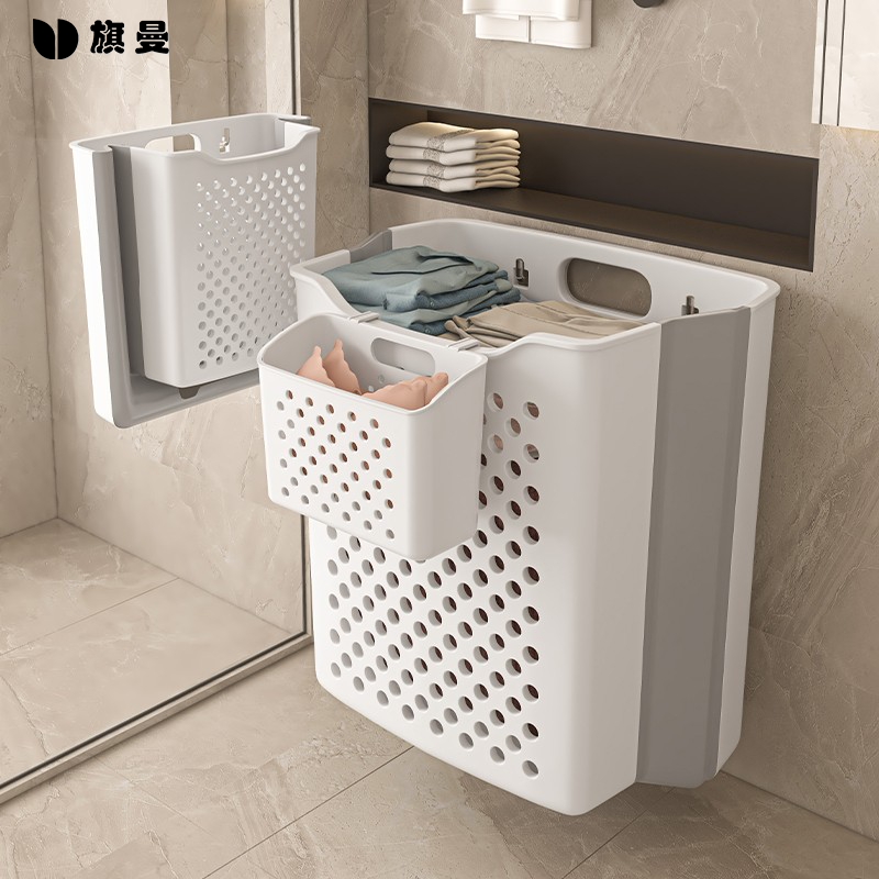 脏衣篓脏衣服收纳筐壁挂式可折叠