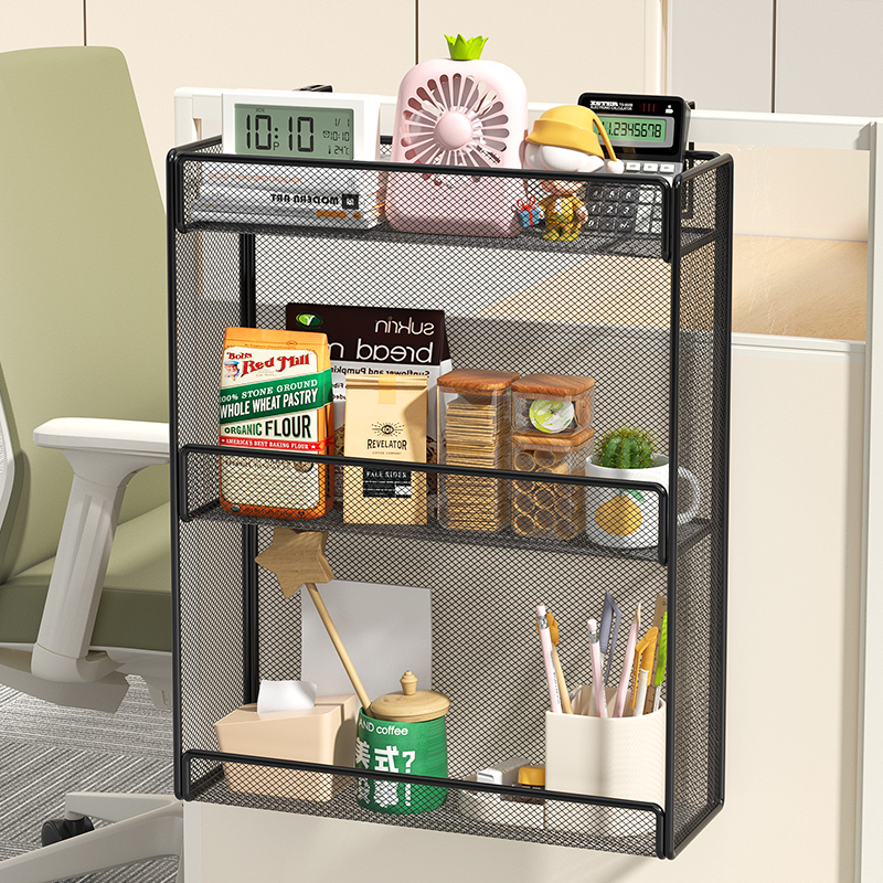 办公室收纳置物架工位整理神器桌面挂篮悬挂式宿舍桌上台面用品盒