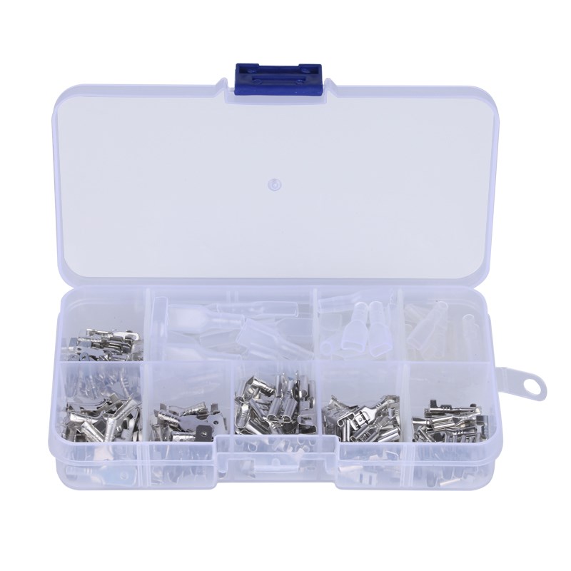 插簧插片护套对接铜插件6.3/4.8/插拔式冷压接线端子公母接头