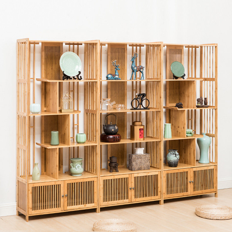 博古架实木中式书柜置物架多宝阁小摆件古董架子茶叶柜茶具展示柜