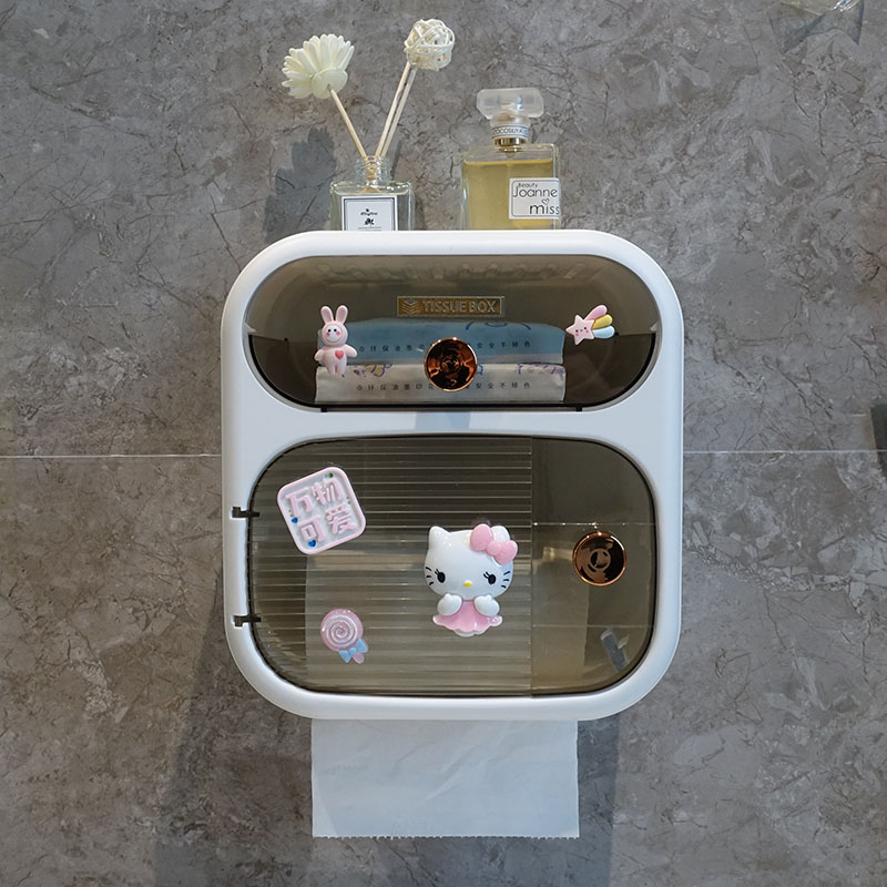 免打孔卫生间纸巾盒置物架厕所防水壁挂卫生纸卷纸盒抽纸盒厕纸盒