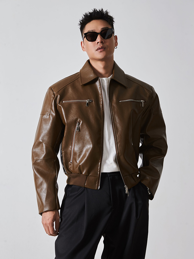 宋春江同款翻领夹克外套