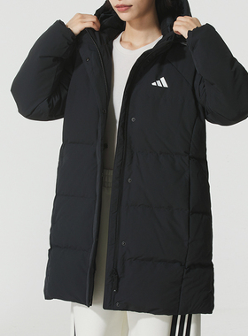 Adidas阿迪达斯女装2025冬季新款W 3S MID D JKT连帽羽绒服KC2486