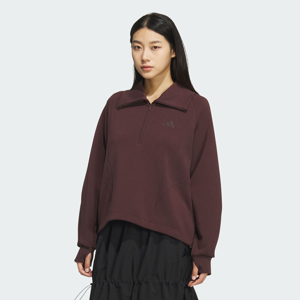 Adidas阿迪达斯女装2025冬季新款W HALF ZIP SWT套头卫衣KF2546