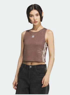 Adidas阿迪达斯三叶草女装2025夏新款FAKE DENIM TANK背心KE3892