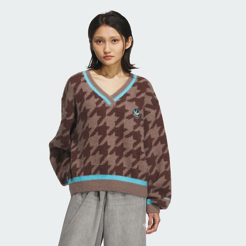 Adidas阿迪达斯三叶草女装2025冬季新款HTTH SWEATER套头衫KC2688